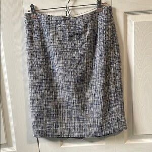 J. Crew blue, white & black tweed pencil skirt